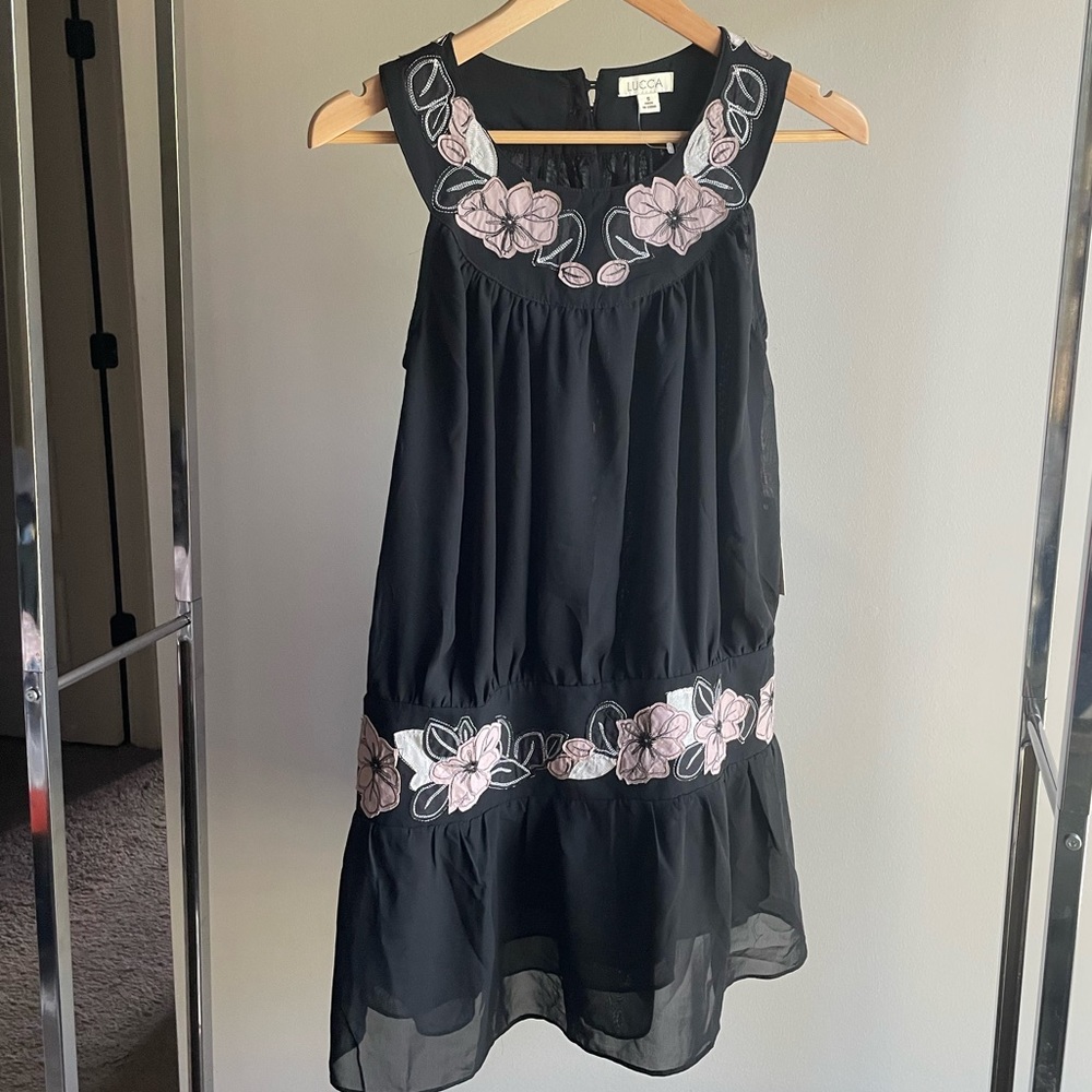 Lucca Dress with Floral Embroidery